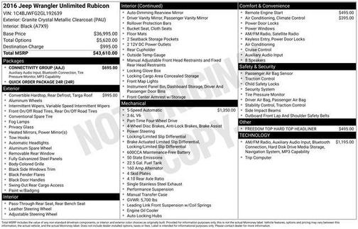 2016 Jeep Wrangler Unlimited Rubicon