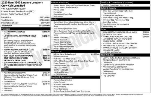 2020 RAM 3500 Longhorn