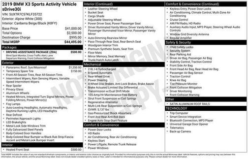2019 BMW X3 sDrive30i