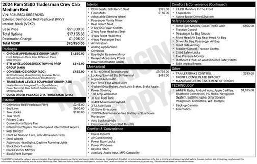 2024 RAM 2500 Tradesman Crew Cab 4x4 6'4' Box
