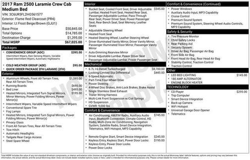2017 RAM 2500 Laramie Crew Cab 4x4 6'4' Box