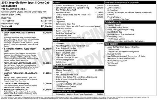 2023 Jeep Gladiator Sport S