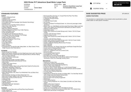 2023 Rivian R1T Adventure Quad Motor Large Pack