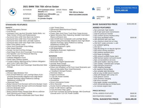2021 BMW 750 i xDrive