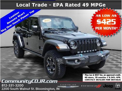 Black Clearcoat 2022 Jeep Wrangler Unlimited 4xe Rubicon