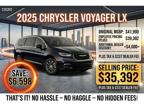 Diamond Black 2025 Chrysler Voyager LX