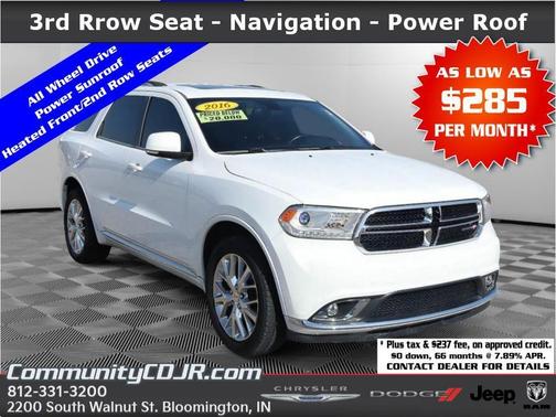 Bright White Clearcoat 2016 Dodge Durango Limited