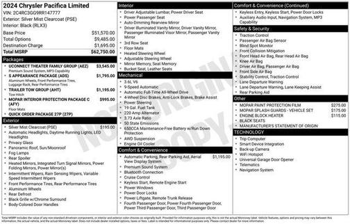 Silver Mist Clearcoat 2024 Chrysler Pacifica Limited