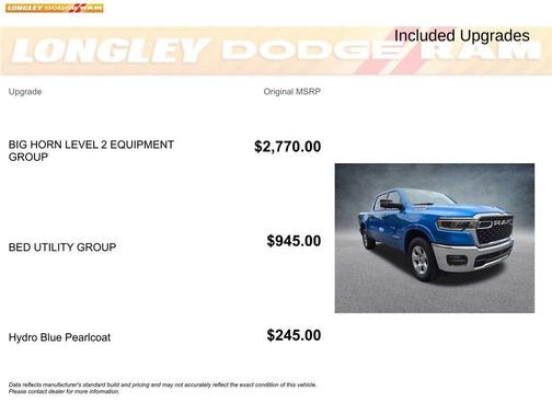 2025 RAM 1500 Big Horn/Lone Star