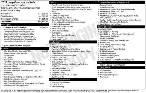 Billet Silver Metallic Clearcoat 2022 Jeep Compass Latitude