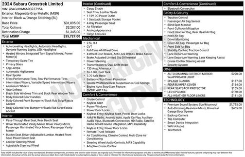 Magnetite Gray Pearl 2024 Subaru Crosstrek Limited