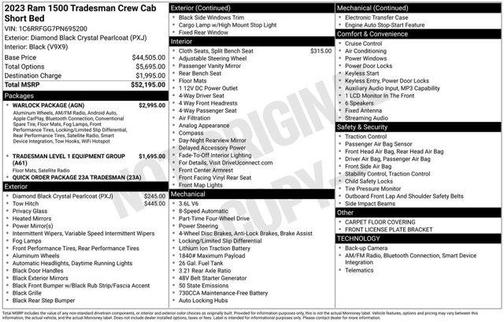 Diamond Black 2023 RAM 1500 Tradesman