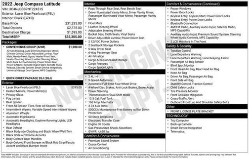 Laser Blue 2022 Jeep Compass Latitude
