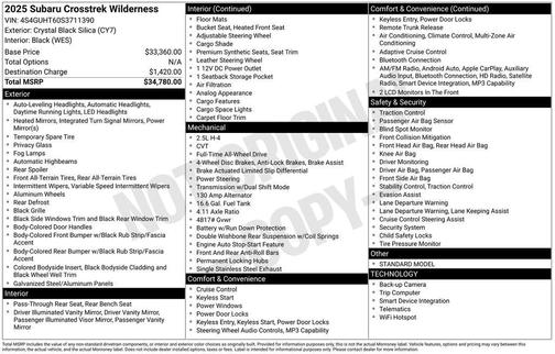 Crystal Black Silica 2025 Subaru Crosstrek Wilderness