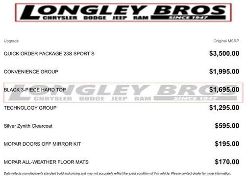 Silver Zynith Clearcoat 2024 Jeep Wrangler Sport