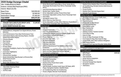 2020 Dodge Durango Citadel