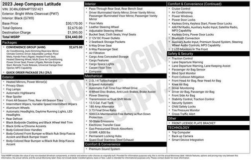 Bright White Clearcoat 2023 Jeep Compass Latitude