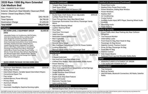 2020 RAM 1500 Big Horn