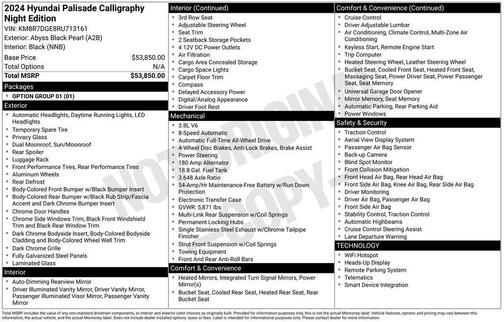 2024 Hyundai PALISADE Calligraphy Night Edition