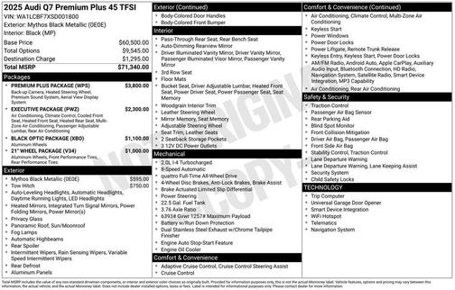 2025 Audi Q7 45 Premium Plus