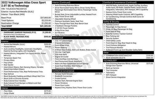 2022 Volkswagen Atlas Cross Sport 2.0T SE w/Technology