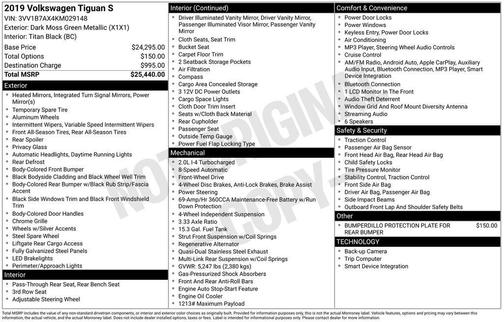 2019 Volkswagen Tiguan 2.0T S