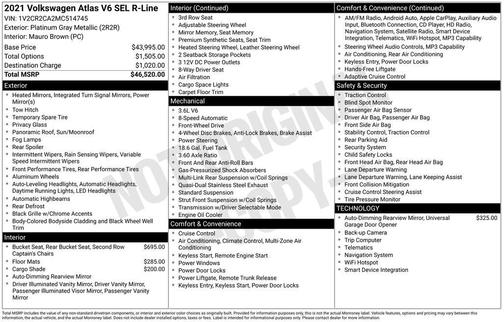 2021 Volkswagen Atlas 3.6 V6 SEL R-Line