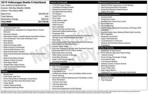 2019 Volkswagen Beetle 2.0T S
