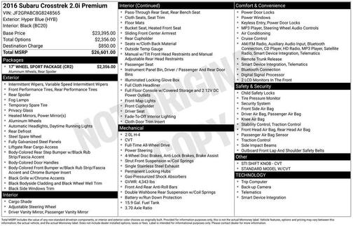 2016 Subaru Crosstrek 2.0i Premium