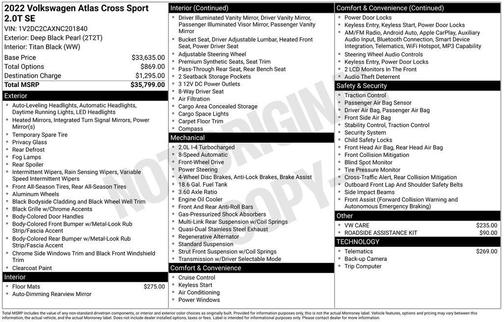 2022 Volkswagen Atlas Cross Sport 2.0T SE