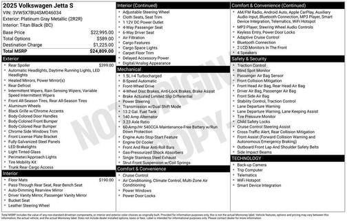 2025 Volkswagen Jetta 1.5T S