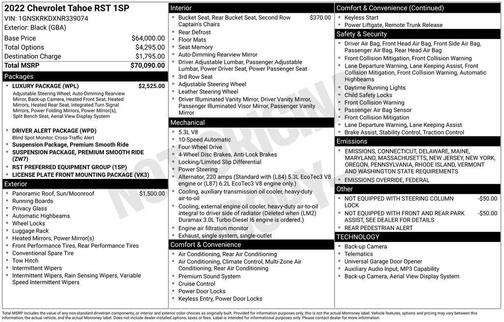 2022 Chevrolet Tahoe RST