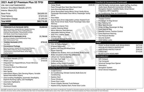 2021 Audi Q7 55 Premium Plus