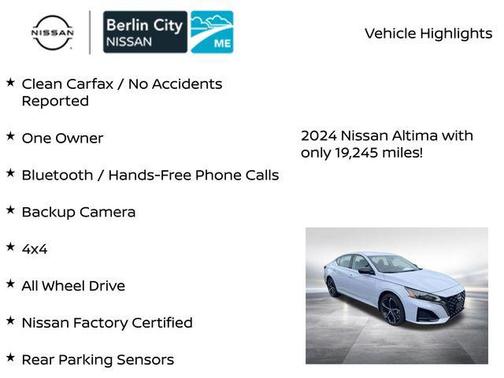 Gray Sky Pearl 2024 Nissan Altima SR Intelligent AWD