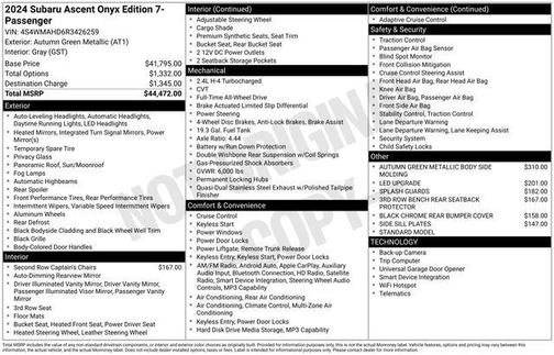 2024 Subaru Ascent Onyx Edition 7-Passenger