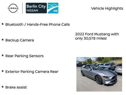 Silver Metallic 2022 Ford Mustang EcoBoost Premium