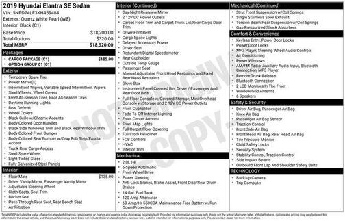 2019 Hyundai ELANTRA SE