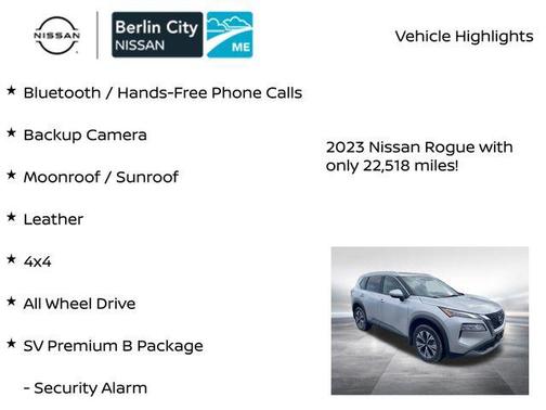 Brilliant Silver Metallic 2023 Nissan Rogue SV