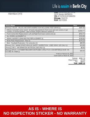 2015 Subaru Impreza 2.0i Premium