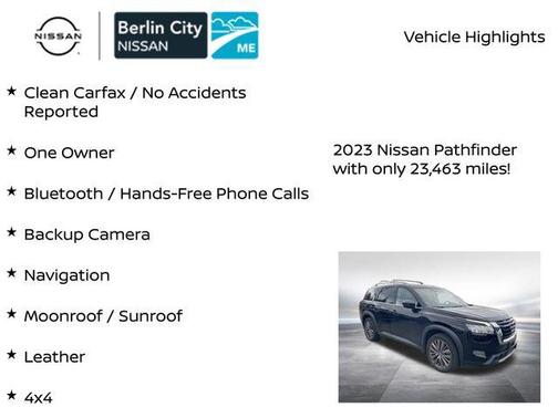 Super Black 2023 Nissan Pathfinder SL 4WD