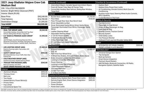 2021 Jeep Gladiator Mojave 4X4