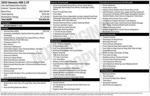 2023 Genesis G80 2.5T AWD
