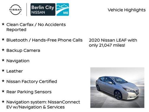 2020 Nissan Leaf SL PLUS 62 kWh