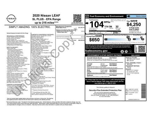 2020 Nissan Leaf SL PLUS 62 kWh