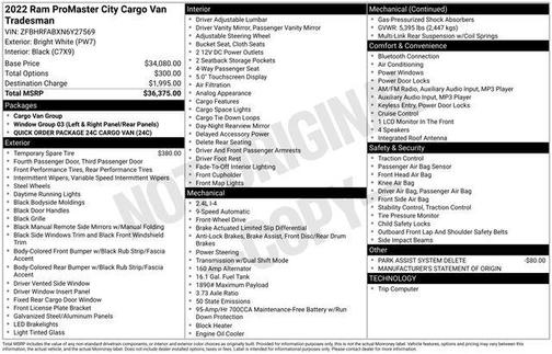 2022 RAM ProMaster City Tradesman