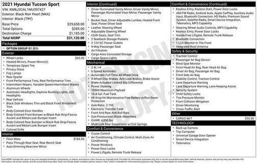 Black Noir Pearl 2021 Hyundai TUCSON Sport