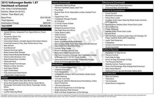 2015 Volkswagen Beetle 1.8T
