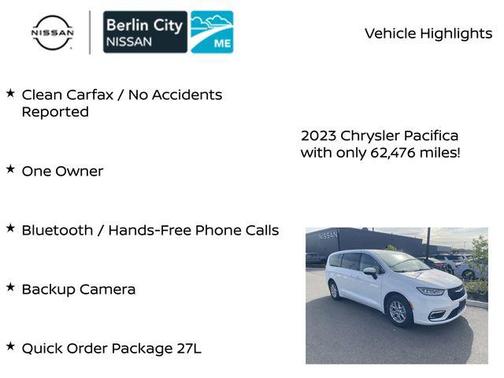 Bright White Clearcoat 2023 Chrysler Pacifica Touring L