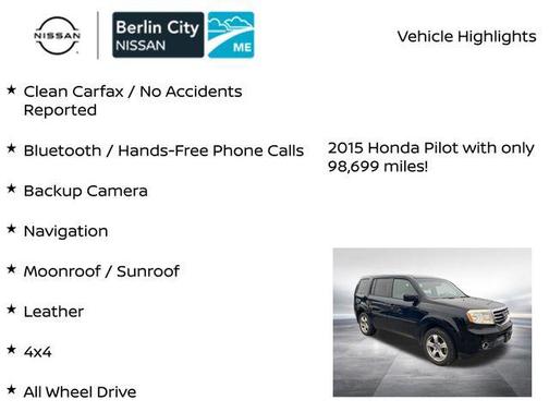 Crystal Black Pearl 2015 Honda Pilot EX-L