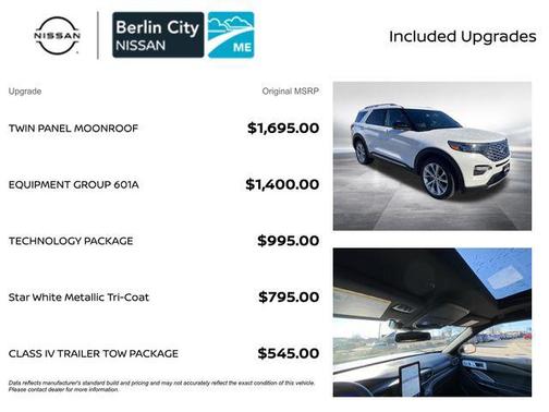 Star White Metallic Tri-Coat 2022 Ford Explorer Platinum